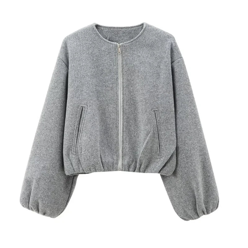 Women’s Stylish Zip-Up Cropped Jacket | Winter