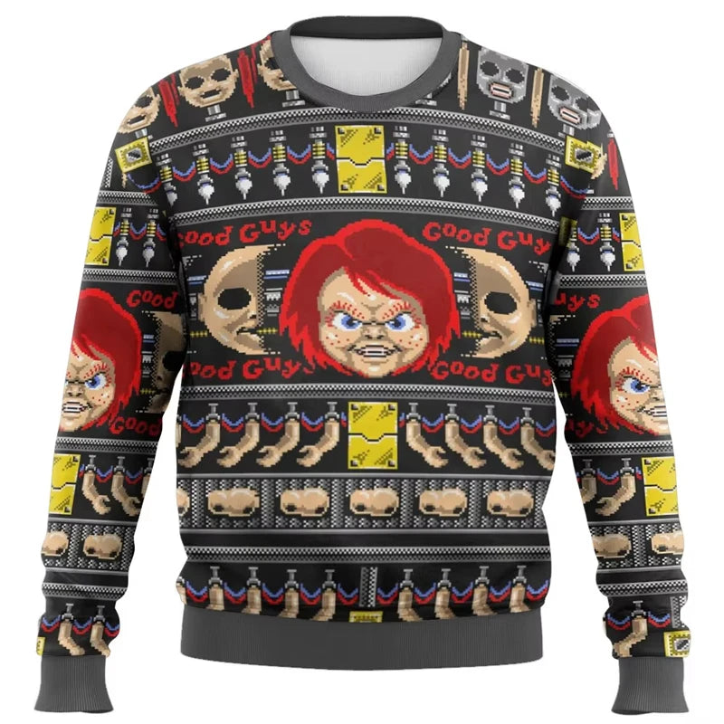 Pull de Noël humoristique unisexe à imprimé | hiver