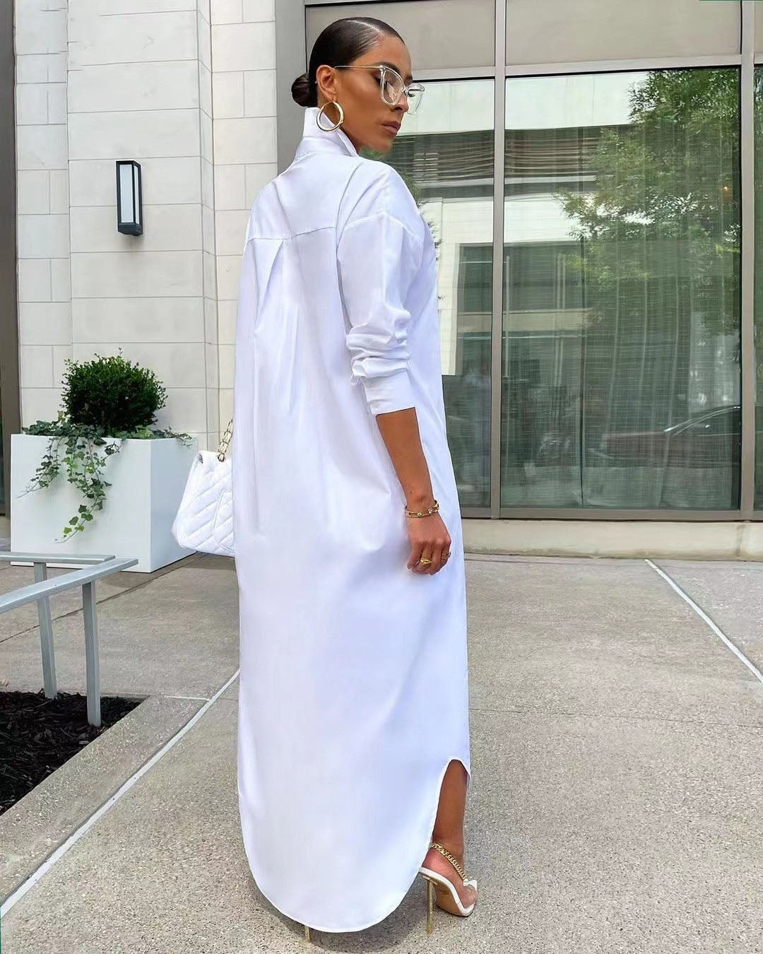 Women’s Button Front Shirt Dress | Maxi