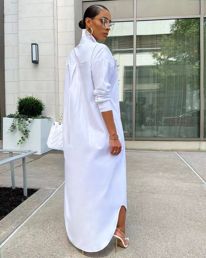 Women’s Button Front Shirt Dress | Maxi