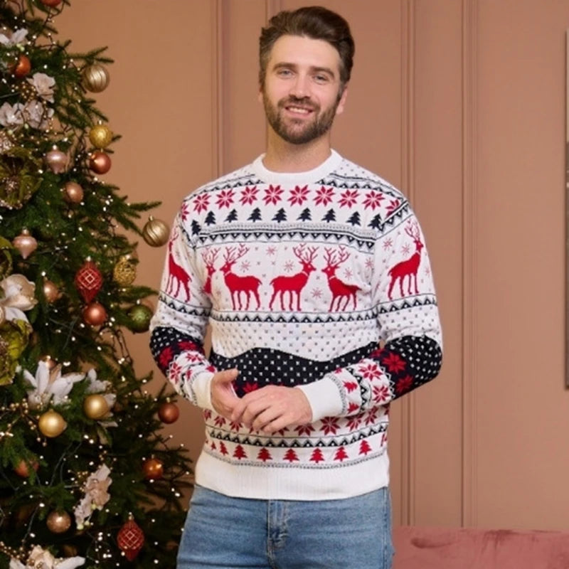 Pull de Noël en maille unisexe à col rond | hiver