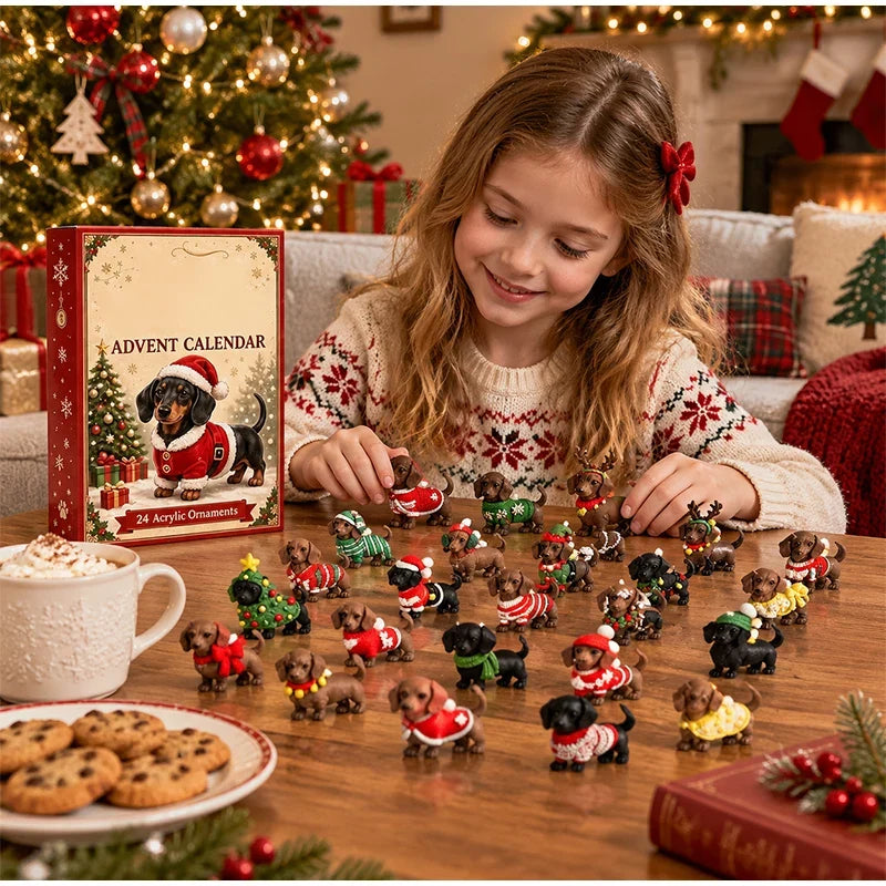Décorations de calendrier de l’Avent pour chien teckel | Noël