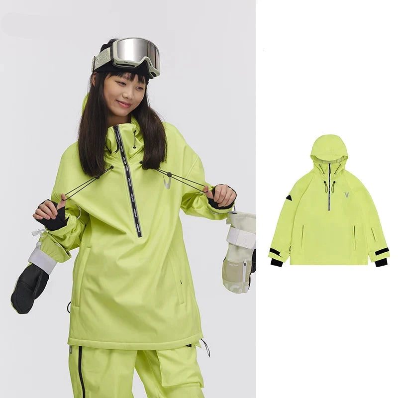 Unisex Half Zip Hooded Ski Jacket And Pant | Anorak