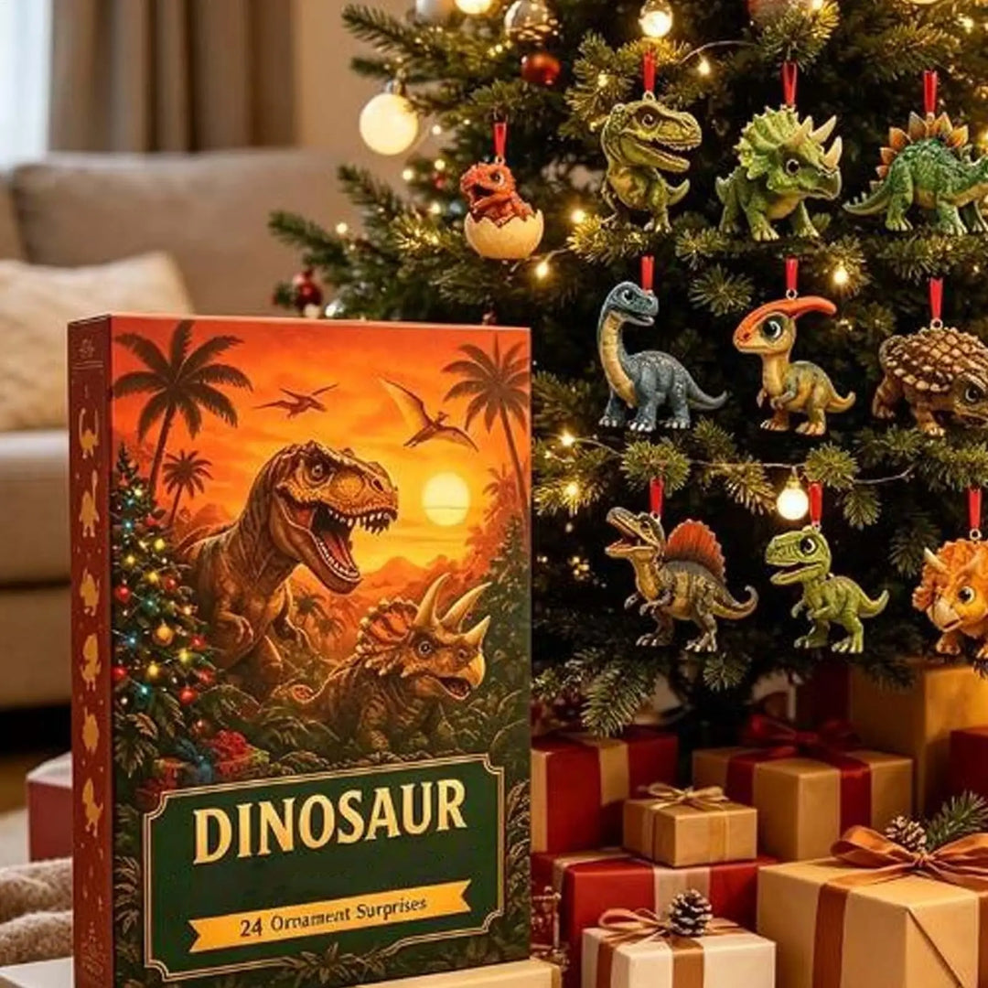 Calendrier de l’Avent de dinosaures avec décorations pour le sapin | Noël