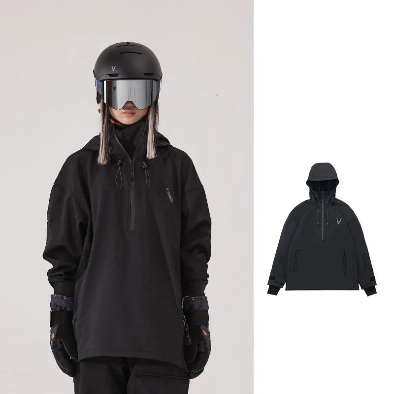 Unisex Half Zip Hooded Ski Jacket And Pant | Anorak