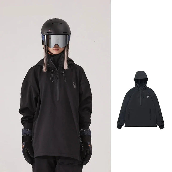 Unisex Half Zip Hooded Ski Jacket And Pant | Anorak