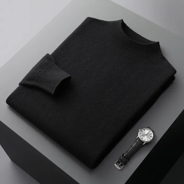 Men's Winter Long Sleeve Knit Sweater | Mock Neck