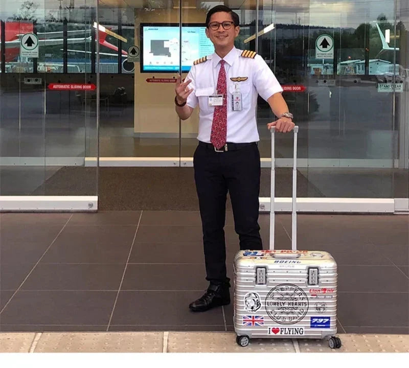 Valise rigide en aluminium | À roulettes pivotantes