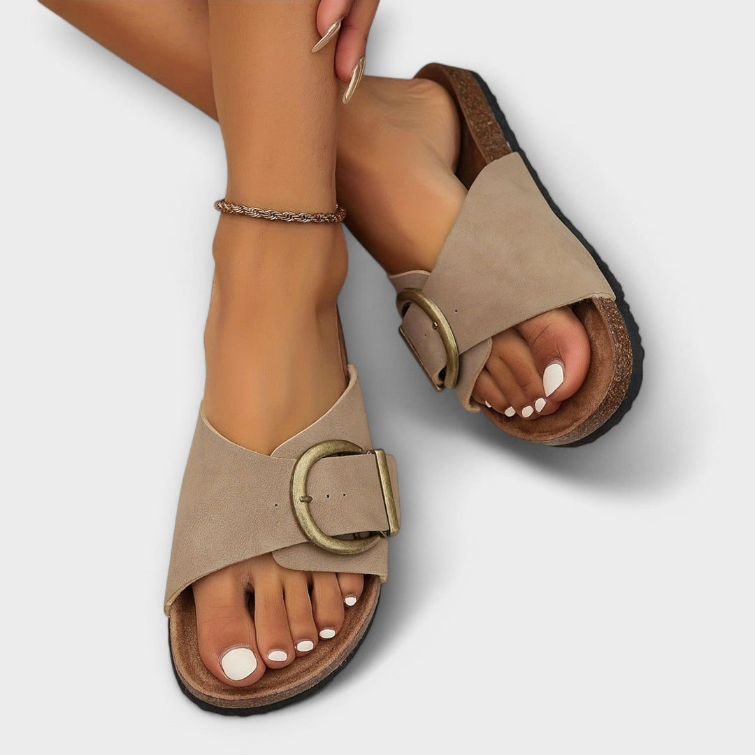 Women's Flat Buckle Sandals | Slip On