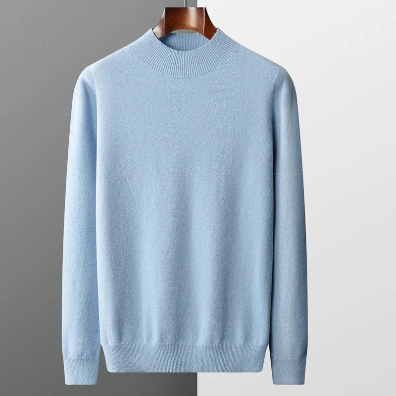 Men's Winter Long Sleeve Knit Sweater | Mock Neck