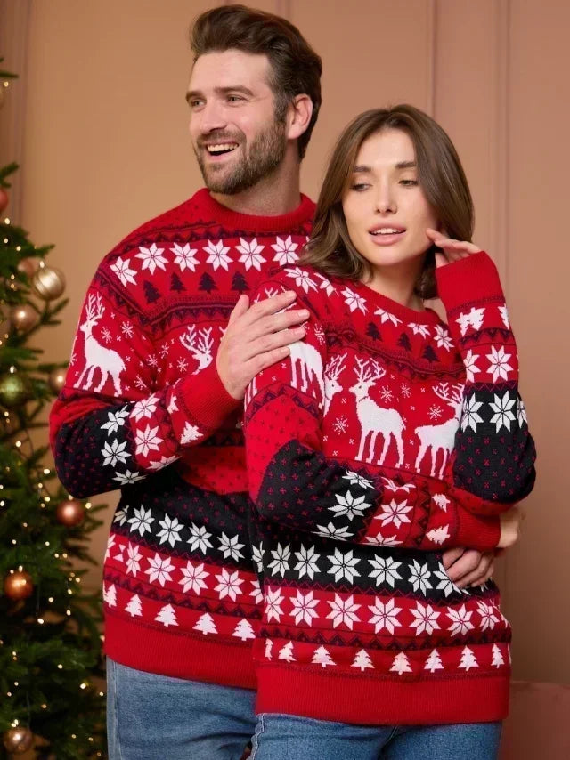 Pull de Noël en maille unisexe à col rond | hiver