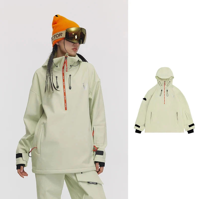 Unisex Half Zip Hooded Ski Jacket And Pant | Anorak