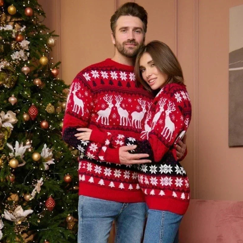 Pull de Noël en maille unisexe à col rond | hiver