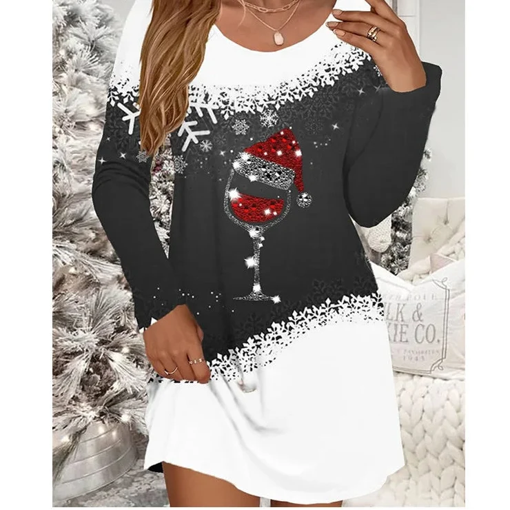 Women's Long Sleeve Christmas Mini Dress | Winter