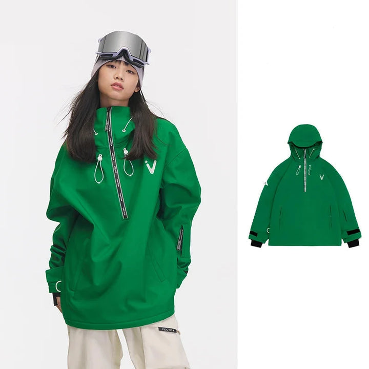Unisex Half Zip Hooded Ski Jacket And Pant | Anorak