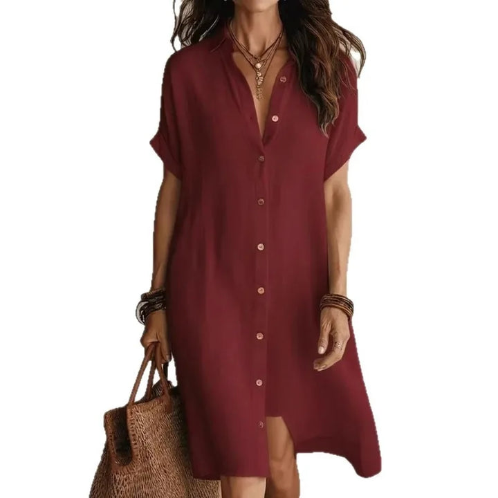 Women's Button Down Shirt Dress | Midi