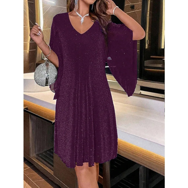Women's V-Neck Sleeveless Sequin Mini Dress | Party