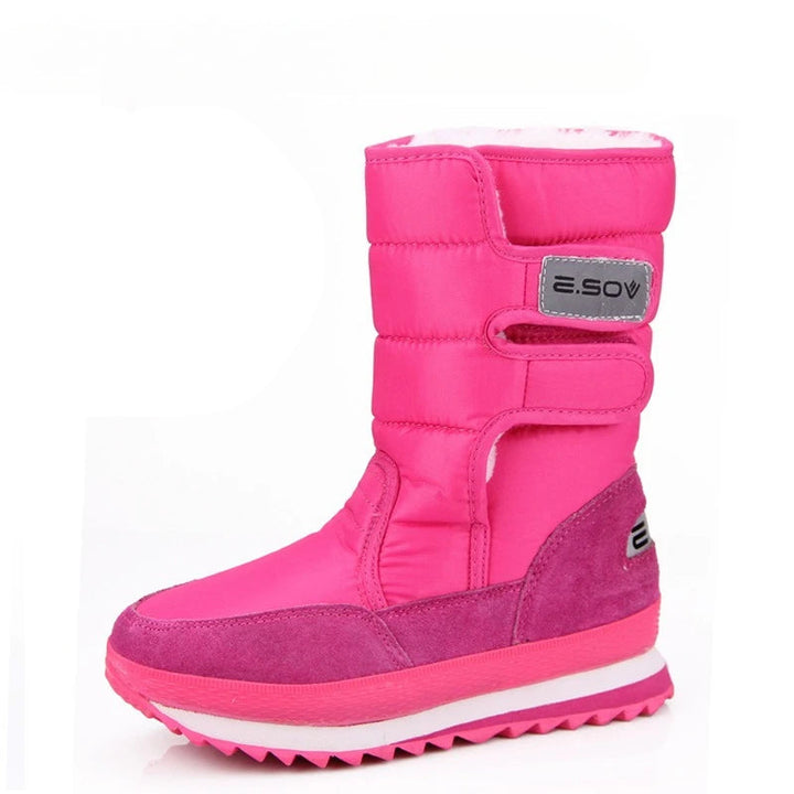 Bottes de neige d’hiver à plateforme montant au mollet pour femme | fausse fourrure