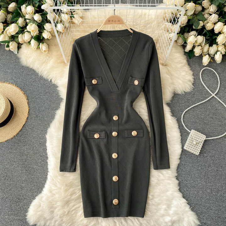 Women’s Knitted Button-Front Dress | Midi
