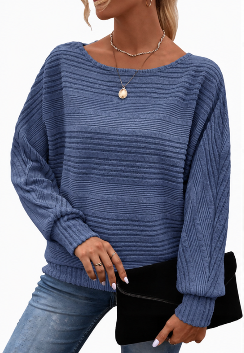Pull tricoté texturé pour femme | Manches longues