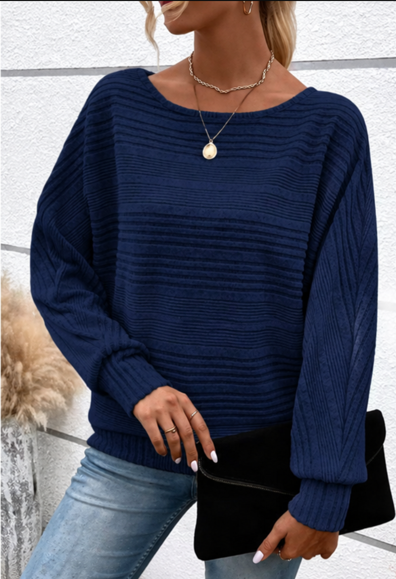 Pull tricoté texturé pour femme | Manches longues