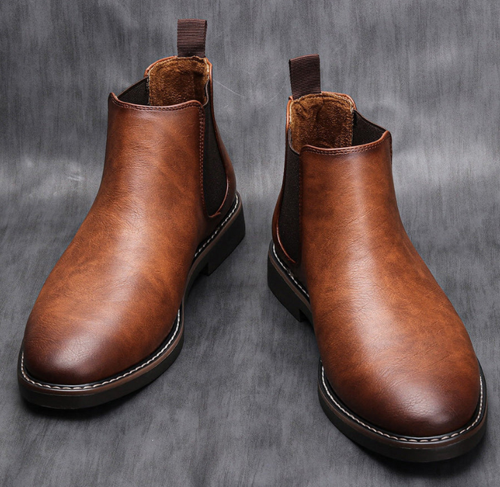 Bottines Chelsea pour homme à bout rond à enfiler | talon