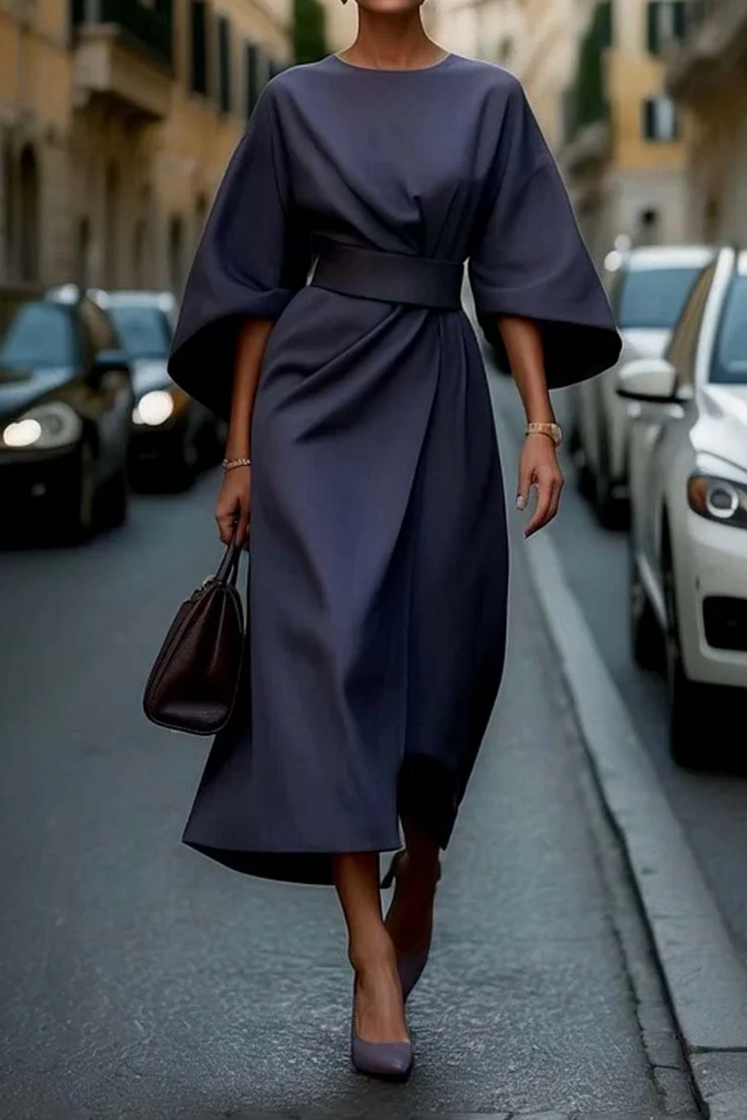 Women's Lantern Sleeve Dress | Midi