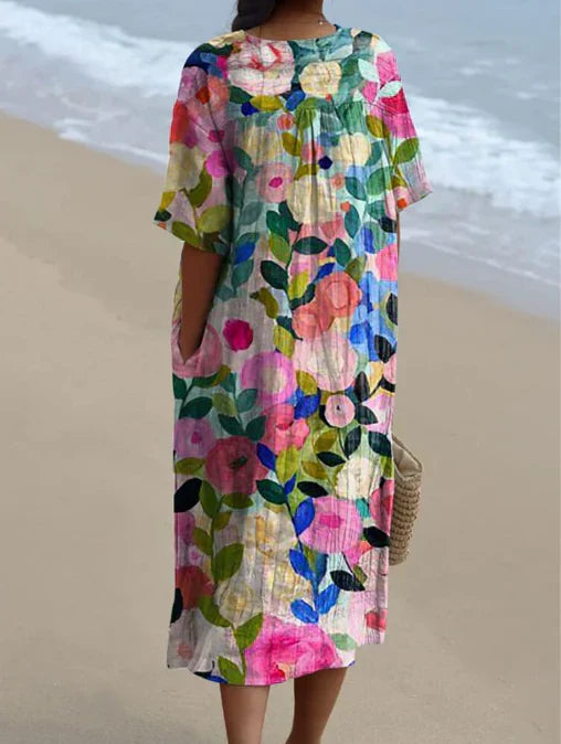 Women’s Flowy Floral Beach Summer Dress | Midi