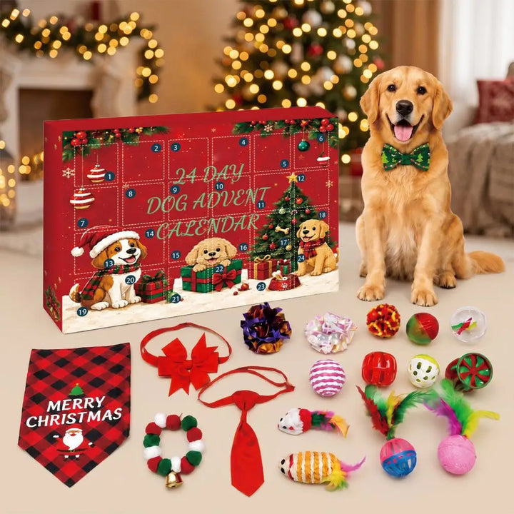 Calendrier de l’Avent avec jouets pour chien, 24 jours | Noël