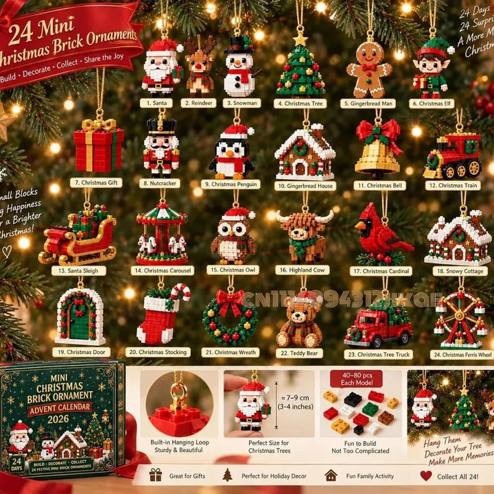 Calendrier de l’Avent de Noël | décorations miniatures | 24 jours