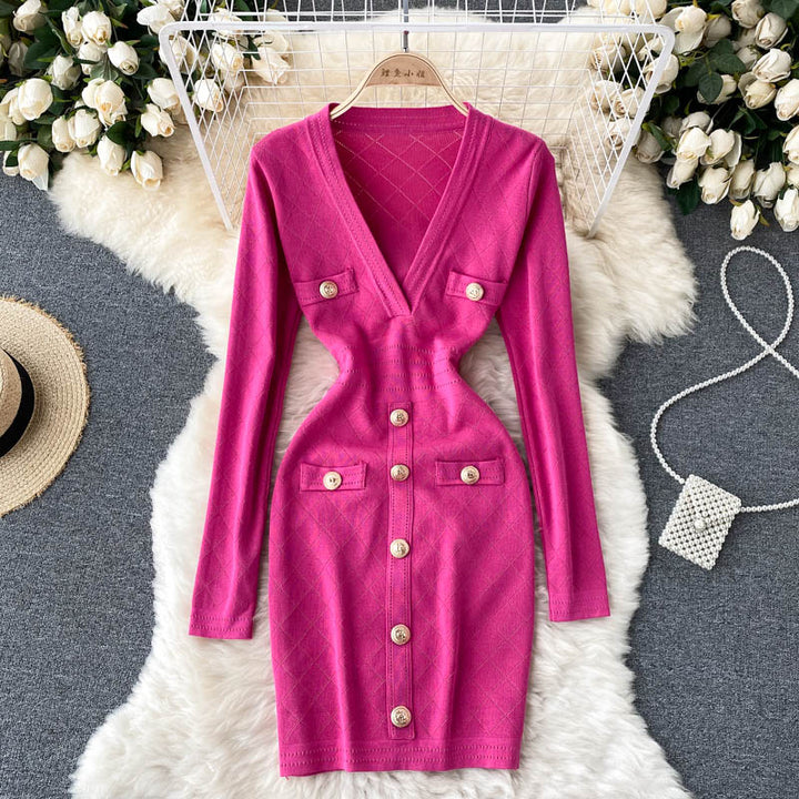 Women’s Knitted Button-Front Dress | Midi