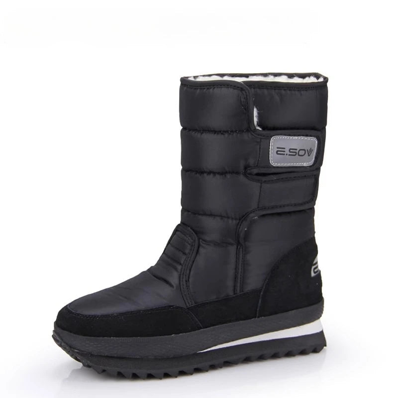 Bottes de neige d’hiver à plateforme montant au mollet pour femme | fausse fourrure