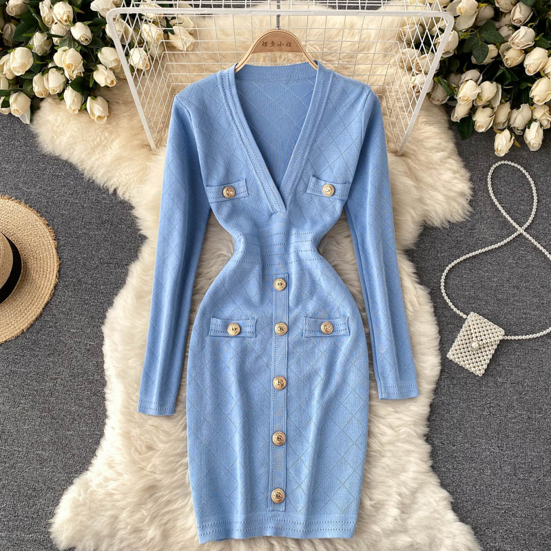 Women’s Knitted Button-Front Dress | Midi