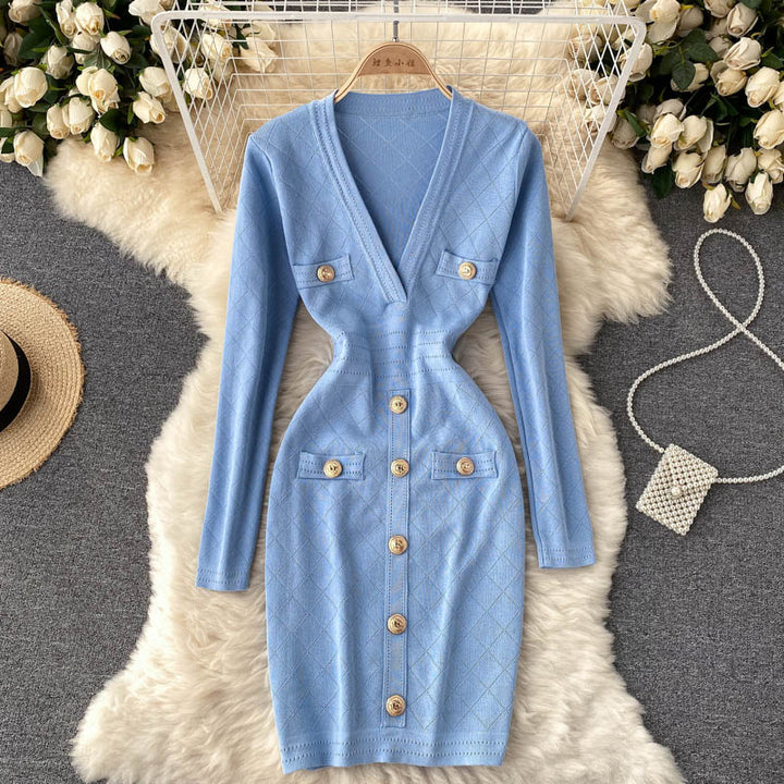 Women’s Knitted Button-Front Dress | Midi