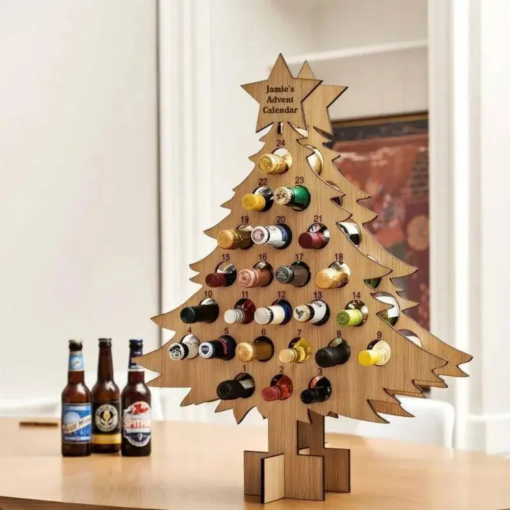Decorative Wine Bottle Stand Advent Calendar | Christmas