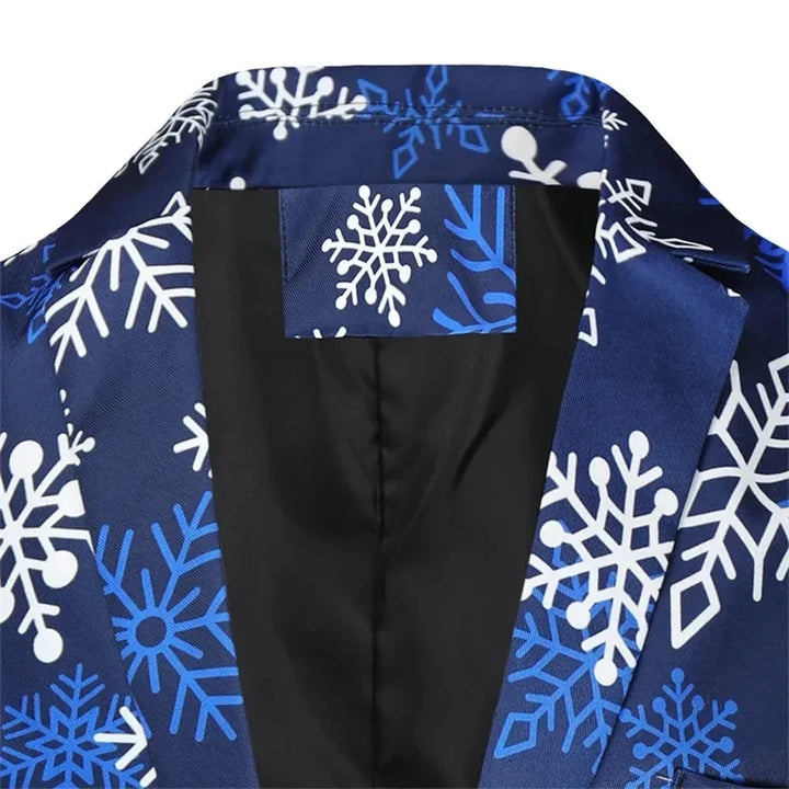 Costume de Noël imprimé deux pièces pour homme | Hiver
