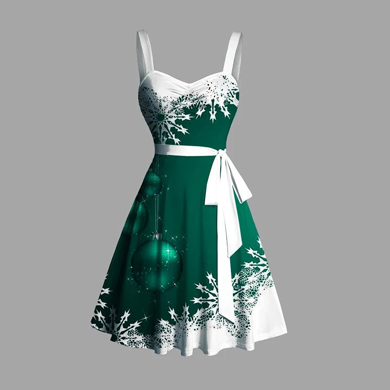 Women's Winter Sleeveless Christmas Mini Dress | Party