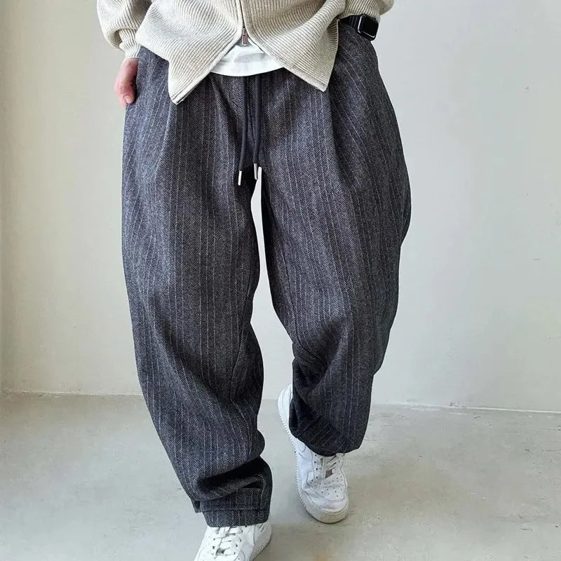 Men's Casual Drawstring Trouser | Wide Leg