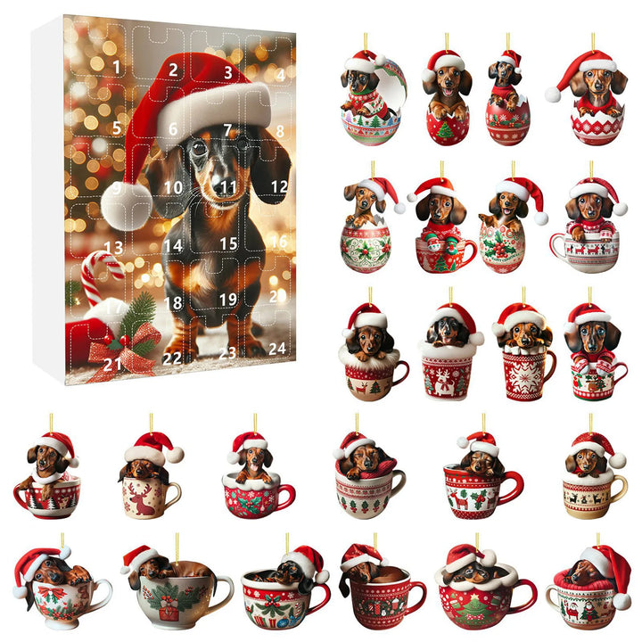 Dachshund Dog Advent Calendar With Tree Decorations | Christmas