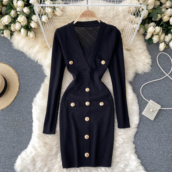 Women’s Knitted Button-Front Dress | Midi