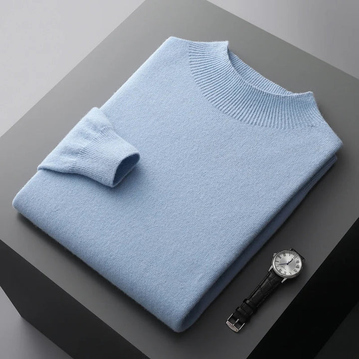Men's Winter Long Sleeve Knit Sweater | Mock Neck