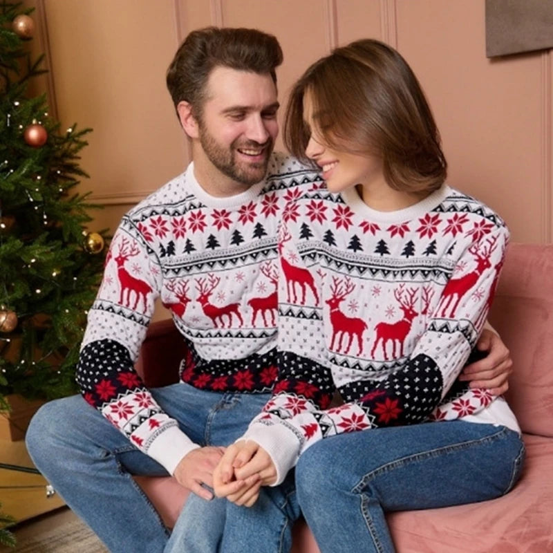 Pull de Noël en maille unisexe à col rond | hiver