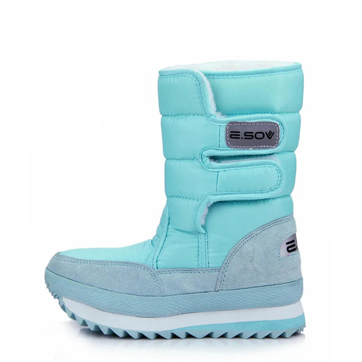 Bottes de neige d’hiver à plateforme montant au mollet pour femme | fausse fourrure