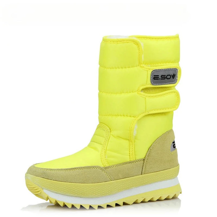 Bottes de neige d’hiver à plateforme montant au mollet pour femme | fausse fourrure
