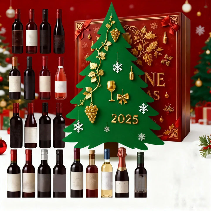 Wine Bottle Advent Calendar With 24 Ornaments | Christmas