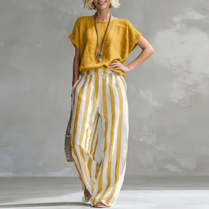 Women's Summer Matching Stripe Set | Two-Piece
