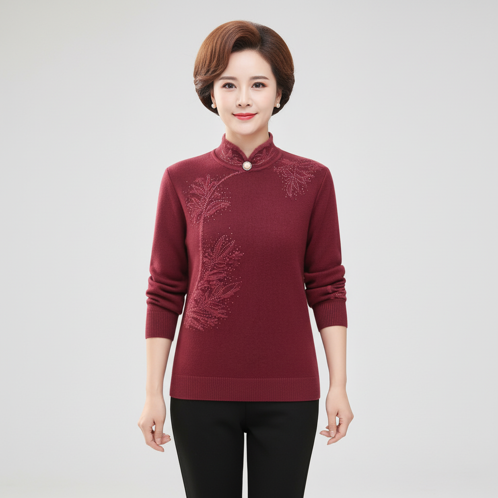 Women’s Casual Mandarin Collar Jumper | Winter