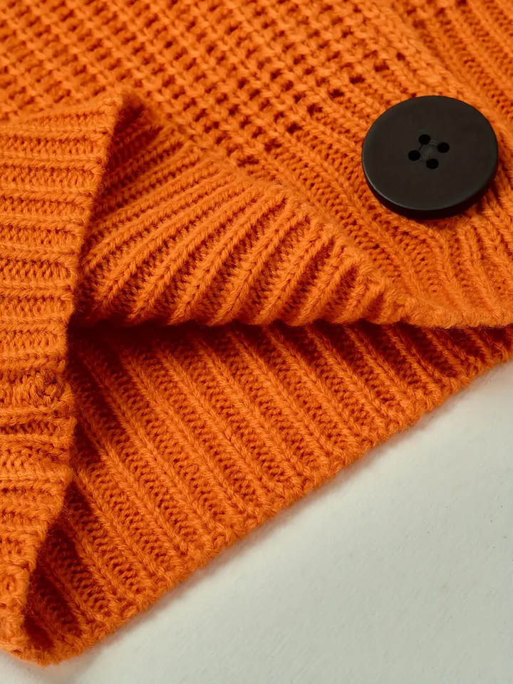 Gilet oversize à col en maille épaisse pour femme