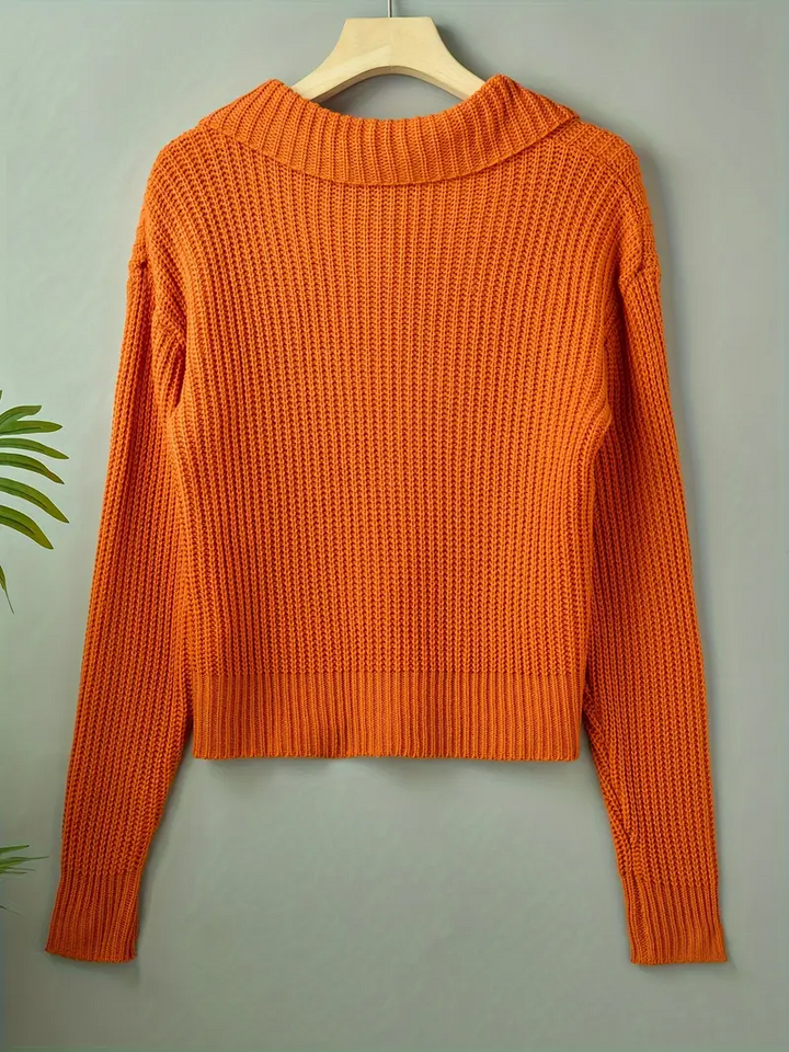 Gilet oversize à col en maille épaisse pour femme