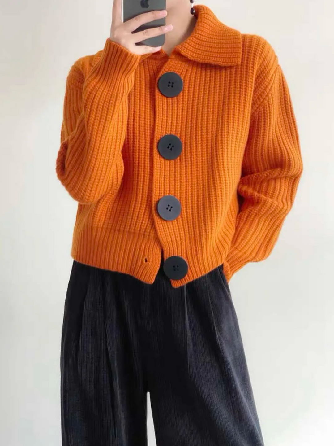 Gilet oversize à col en maille épaisse pour femme